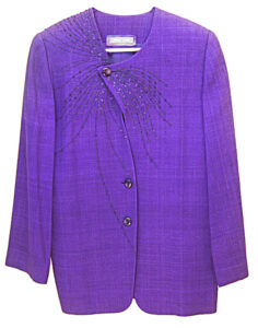 Sewing Connection purple silk asymmetrical applique